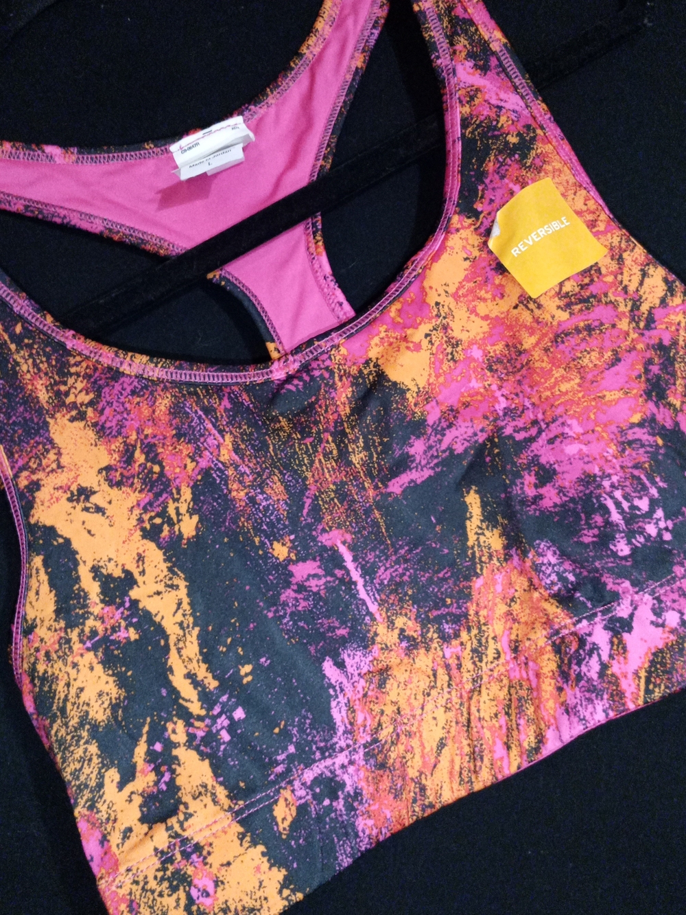 Champion Reversible Pink & Orange Abstract Print Sports Bra